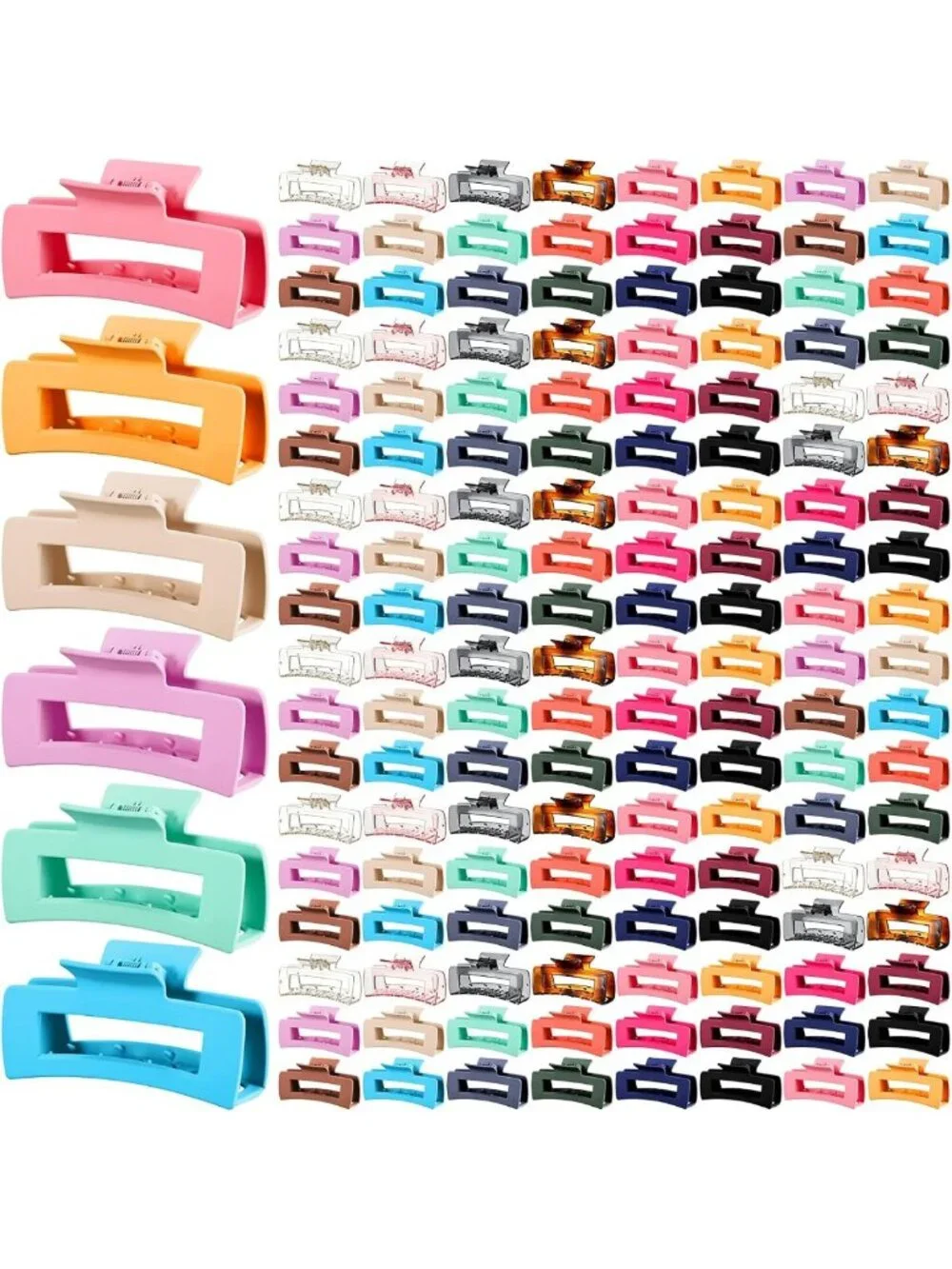 36 Pcs Large Matte Hair Claw Clips - Non-Slip Grip, 18 Colors for Thick Hair